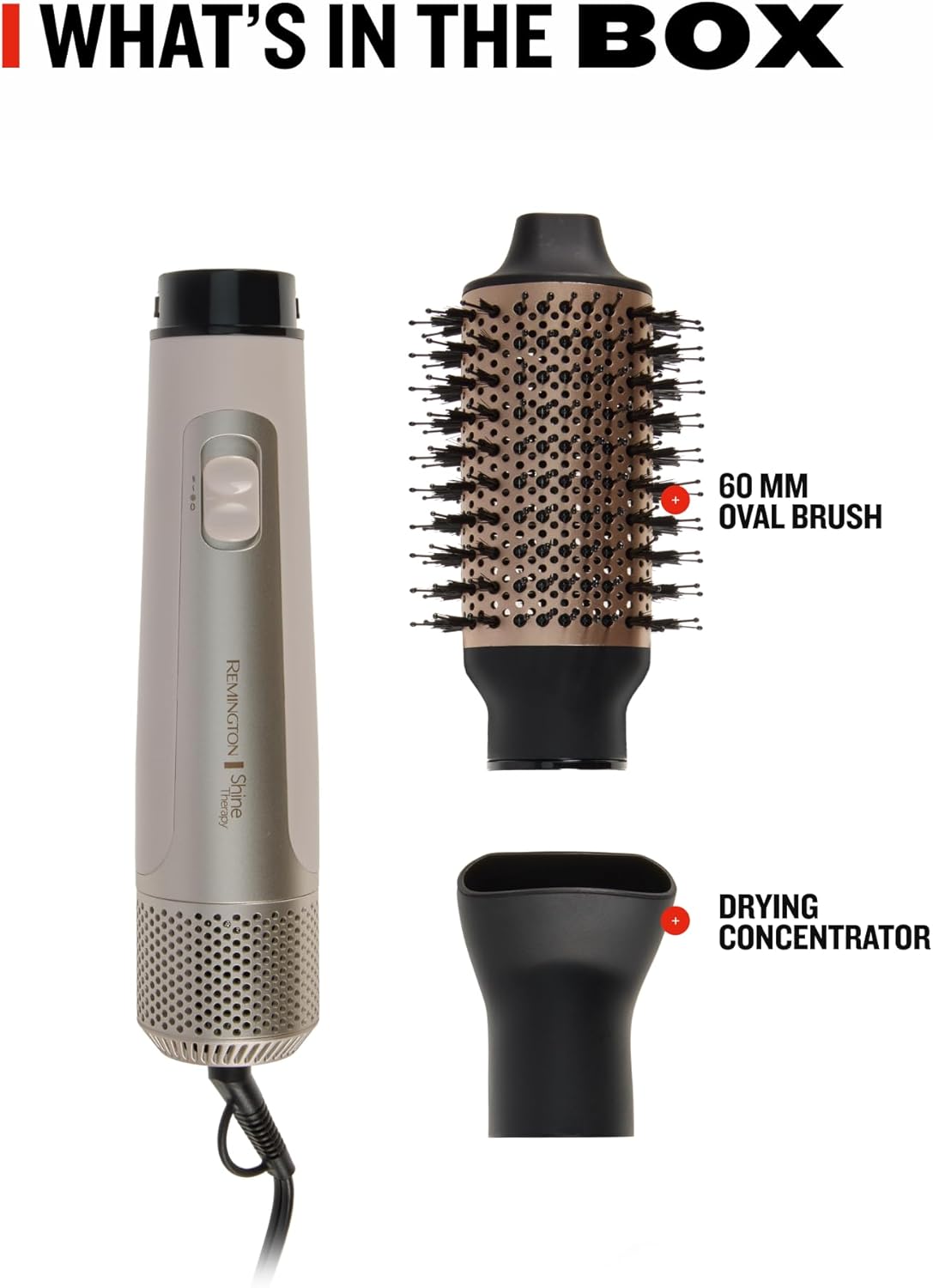 Remington Shine Therapy Hair Dryer Brush 2.4 Oval Hot Air Brush Keratin Argan Oil Ionic Anti-Frizz Ceramic Volumizer 1100W Blowout Styler for Smooth Frizz-Free Salon Hair - Image 2