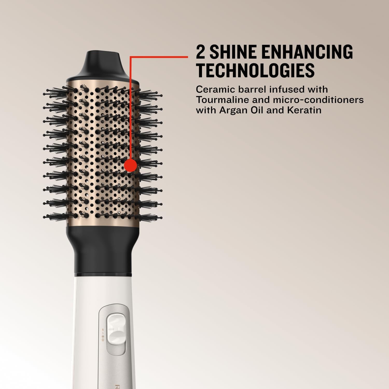 Remington Shine Therapy Hair Dryer Brush 2.4 Oval Hot Air Brush Keratin Argan Oil Ionic Anti-Frizz Ceramic Volumizer 1100W Blowout Styler for Smooth Frizz-Free Salon Hair - Image 3