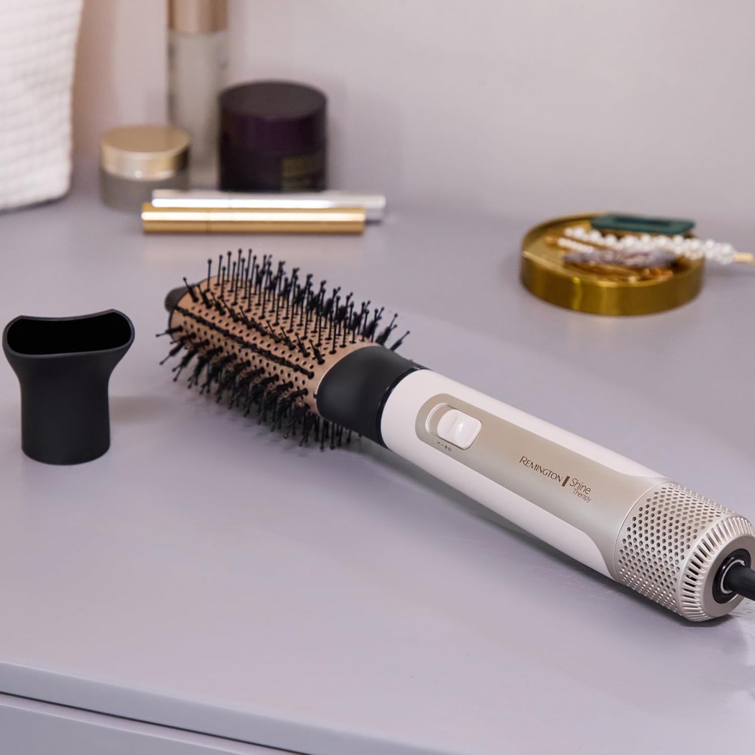 Remington Shine Therapy Hair Dryer Brush 2.4 Oval Hot Air Brush Keratin Argan Oil Ionic Anti-Frizz Ceramic Volumizer 1100W Blowout Styler for Smooth Frizz-Free Salon Hair - Image 9