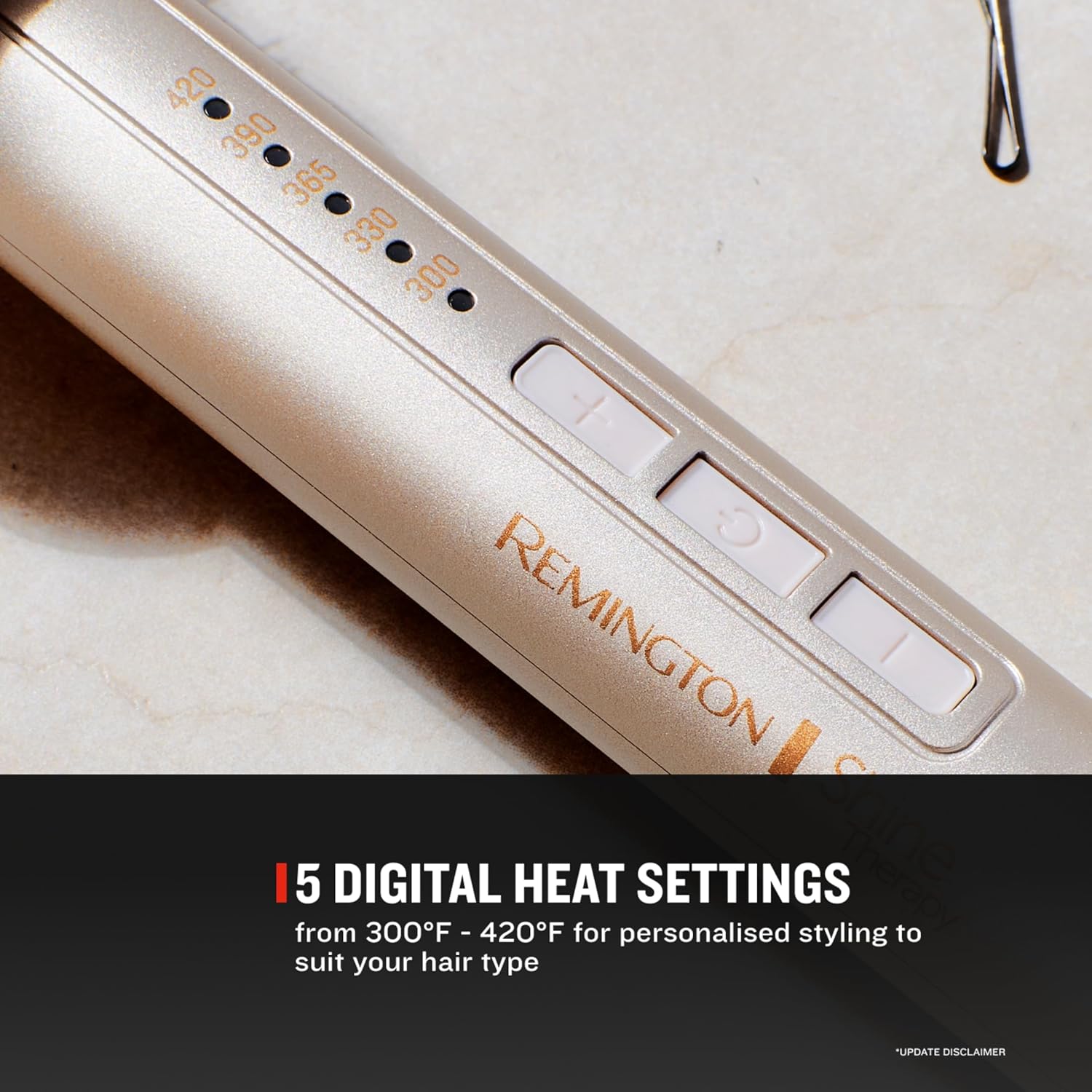 Remington Shine Therapy 1.75 Thermal Styling Brush. Ionic Ceramic Barrel with Argan Oil & Keratin Infusion. Anti-Frizz Volumizing Hair Styler. 5 Digital Heat Settings 300–420°F - Image 4
