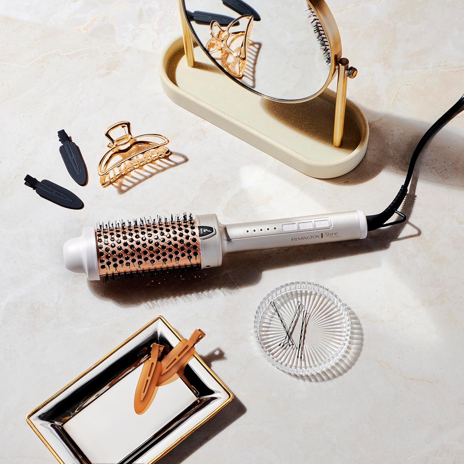 Remington Shine Therapy 1.75 Thermal Styling Brush. Ionic Ceramic Barrel with Argan Oil & Keratin Infusion. Anti-Frizz Volumizing Hair Styler. 5 Digital Heat Settings 300–420°F - Image 10