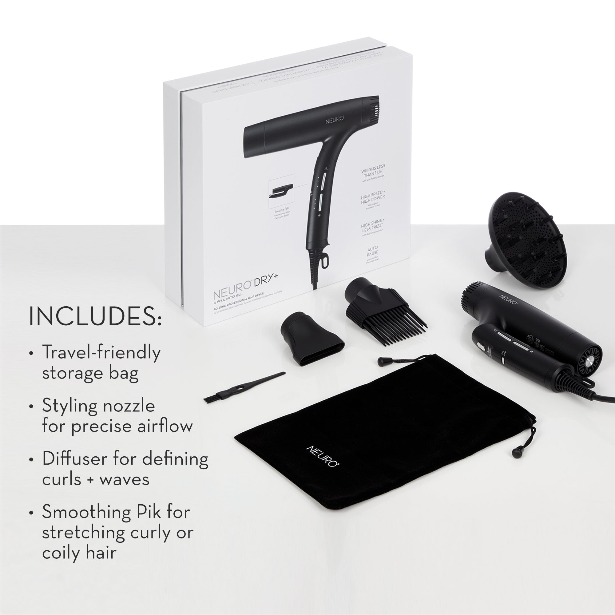 Neuro Dry+ Folding Professional Dual-Voltage Hair Dryer - Image 7